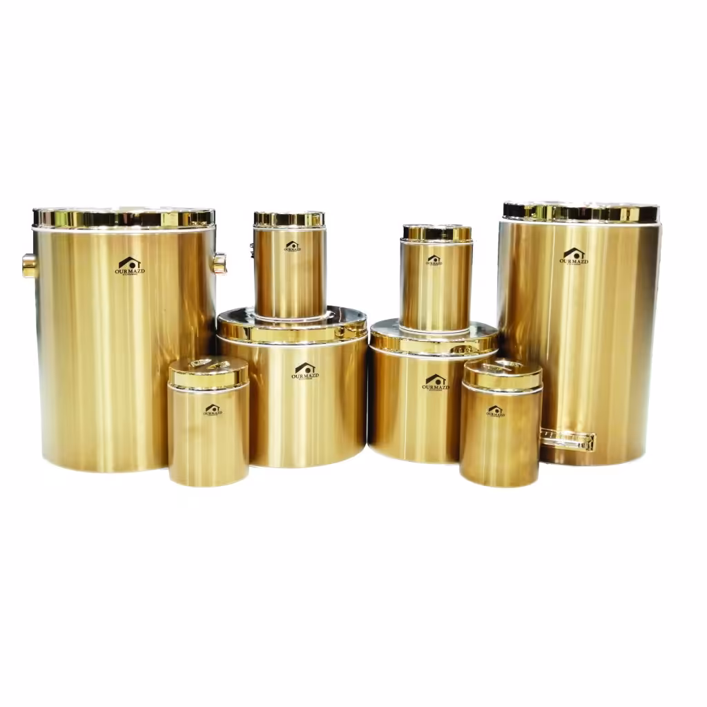 سرویس 8 پارچه آشپزخانه اورمزد تمام استیل تمام طلایی