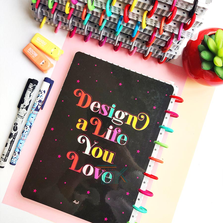 دفتر دکمه‌ای مدل بیگ نوت طرح Design a Life | خرید کتاب زبان | خرید لوازم التحریر | چی کتاب | بالاترین تخفیف و ارسال رایگان