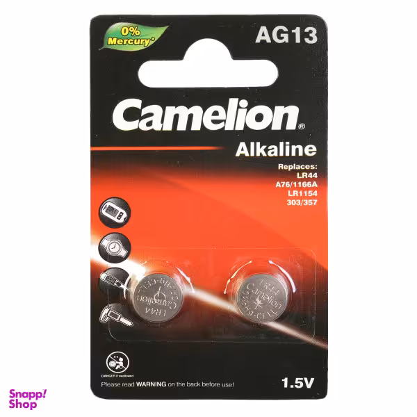 باتری ساعتی کملیون (Camelion) مدل LR44 A76 AG13 بسته 2 عددی
