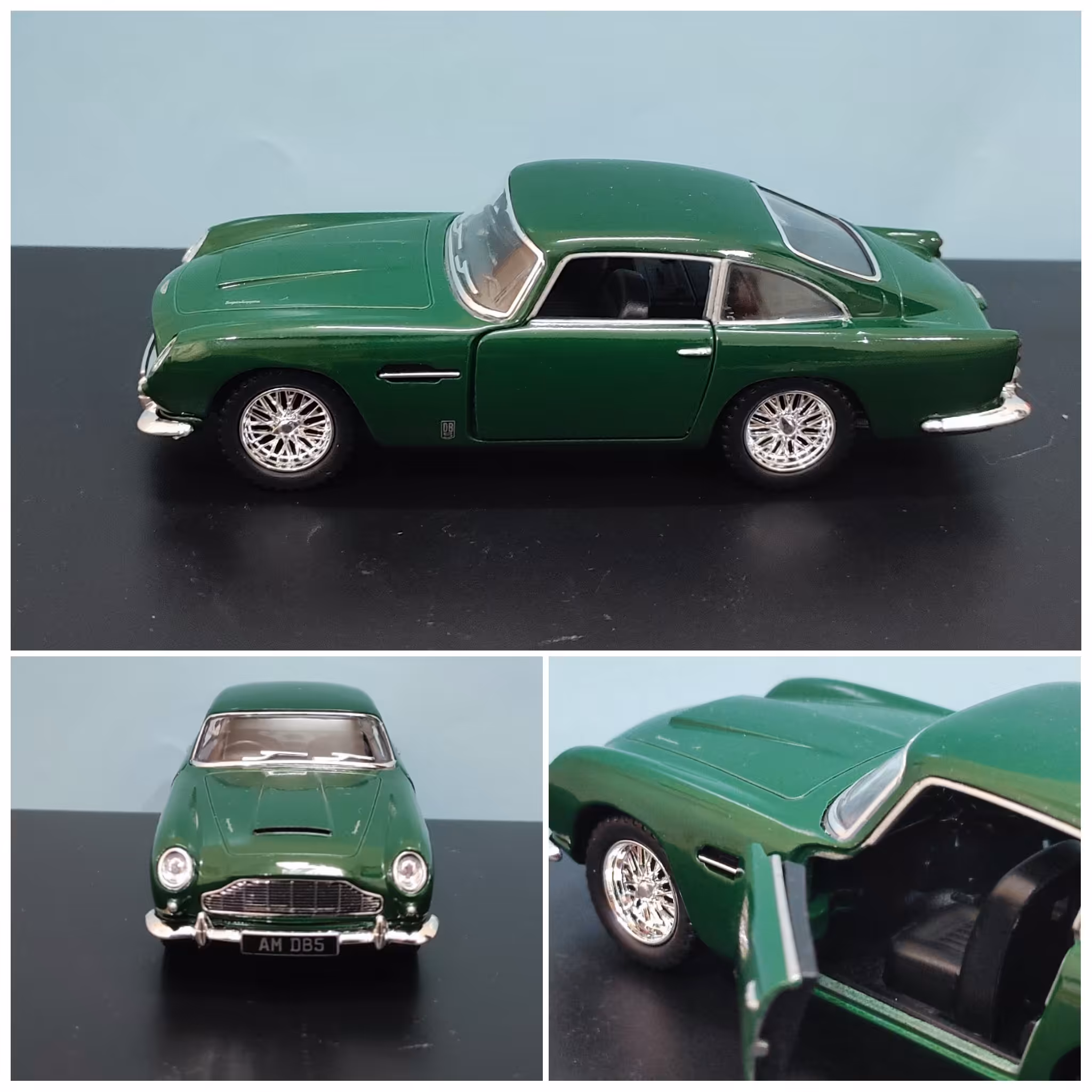 ماکت ماشین فلزی استون مارتین جیمز باند کینزمارت Aston Martin DB5 kinsmart رنگ سورمه ای