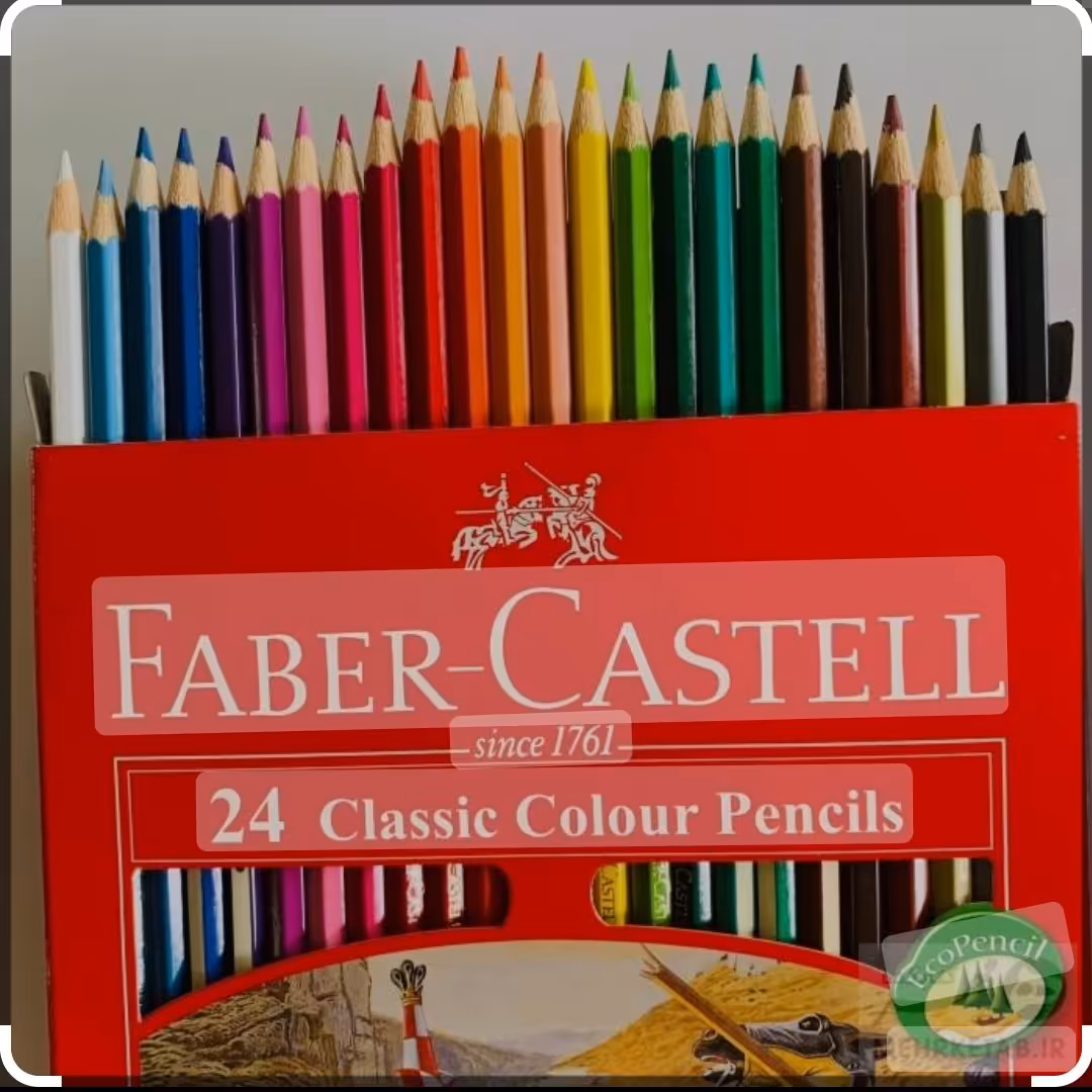 مداد رنگی 24 رنگ فابرکاستل جعبه فلزی