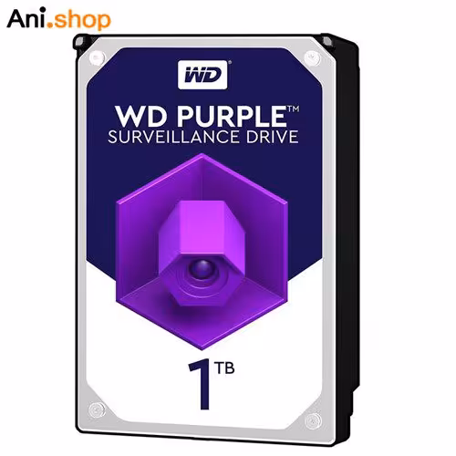 هارددیسک اینترنال وسترن دیجیتال بنفش ظرفیت 1 ترابایت رایکا (مناسب دوربین) کد 395