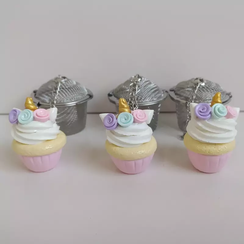 آویز صافی چای بدون صافی استیل طرح کاپ کیک یک عددی | amazonchi