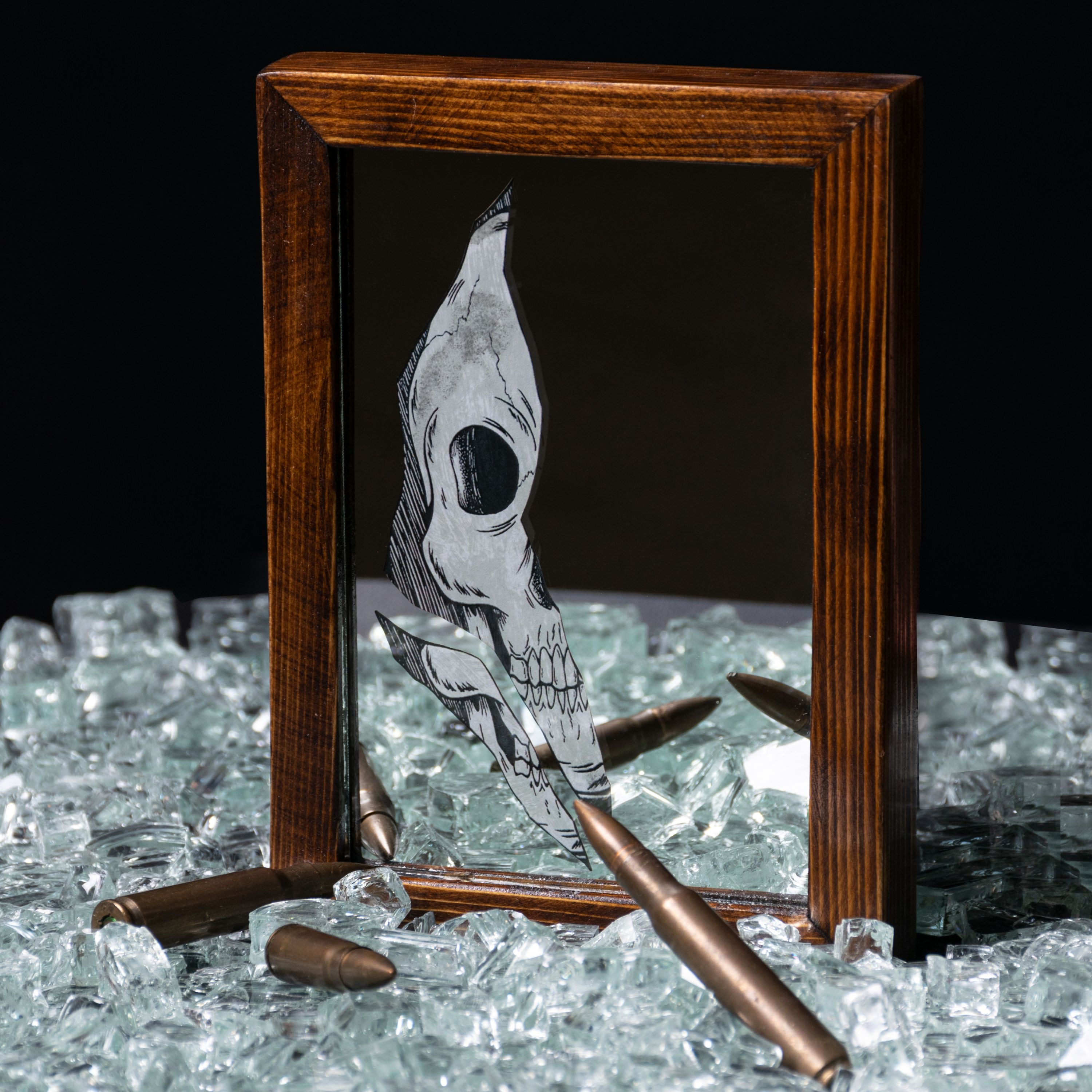 آینه آنتیک طرح جمجه با قاب چوبی آینه دکوراتیو