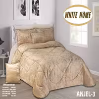 روتختی مخمل شانل white homeمدل anjel دونفره 8 تکه رنگ نسکافه ای 