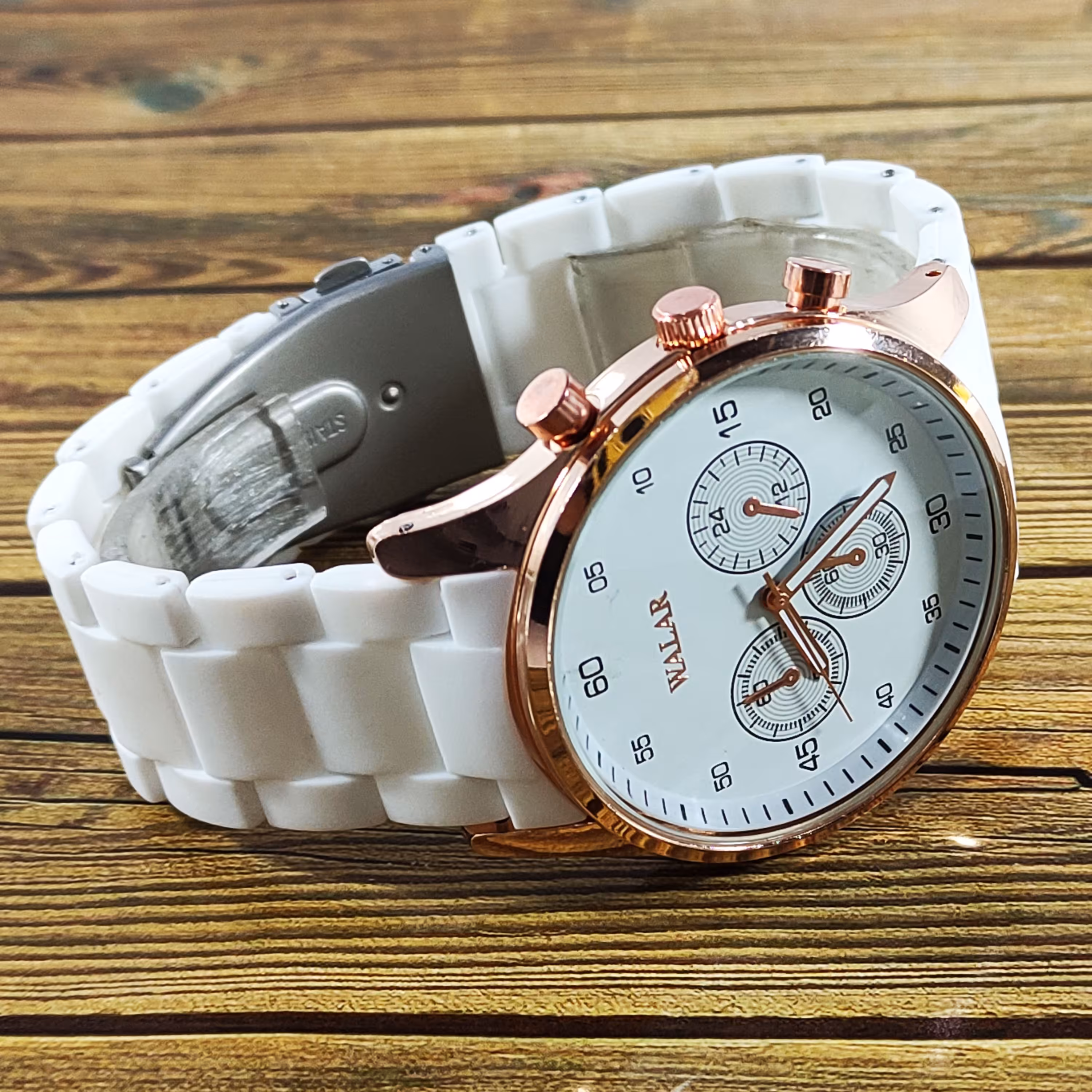 ساعت والار مردانه مدل WG02104 طرح 3موتوره سفید