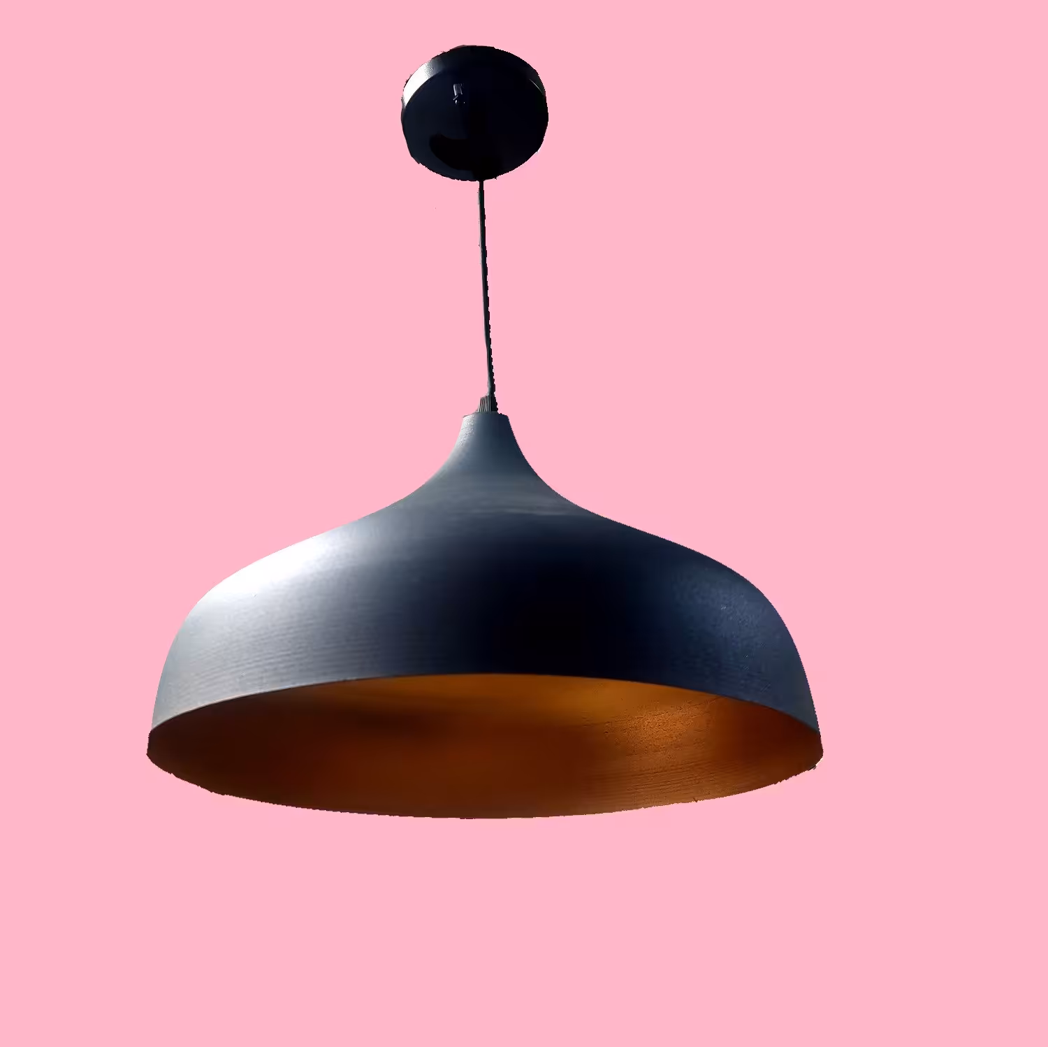 چراغ و لوستر آویز کافه ای مدل شیپوری- رنگ مشکی سایز 25