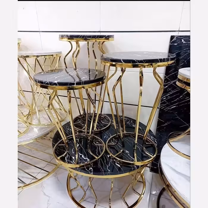 میز عسلی و جلو مبلی مدل گلدانی(آبکاری درجه 1 فورتیک)(ارسال با باربری و به صورت پس کرایه)