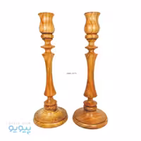 شمعدان چوبی جفتی (چوب گردو)