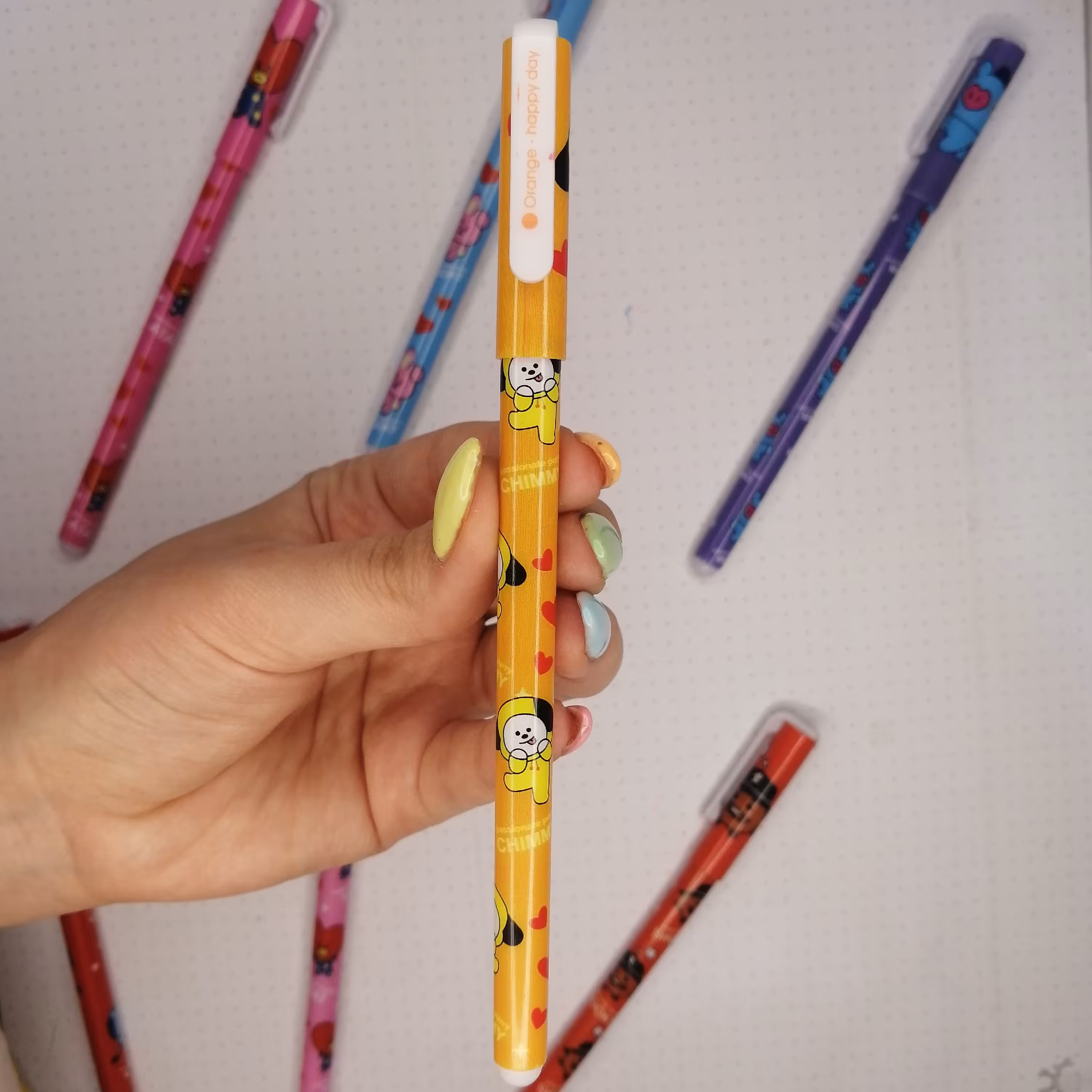 روان نویس خودکار نارنجی  هپی دی طرح بی تی 21  چیمی جیمین 