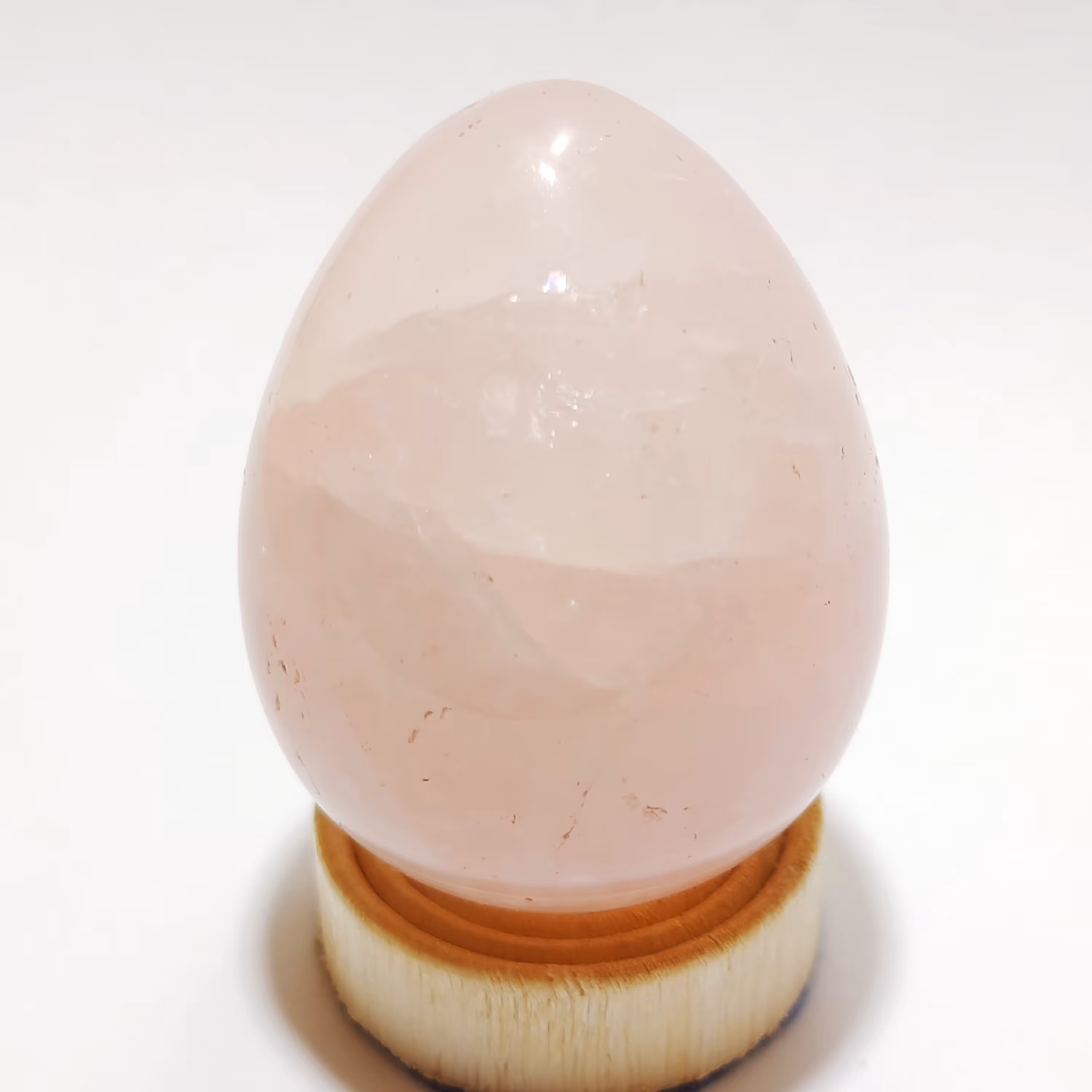 گوی تراش تخم مرغی سنگ رز کوارتز معدنی      