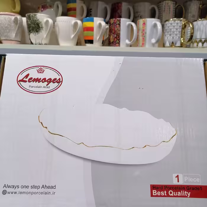 تابه چینی بیضی موج لیموم. کوچک