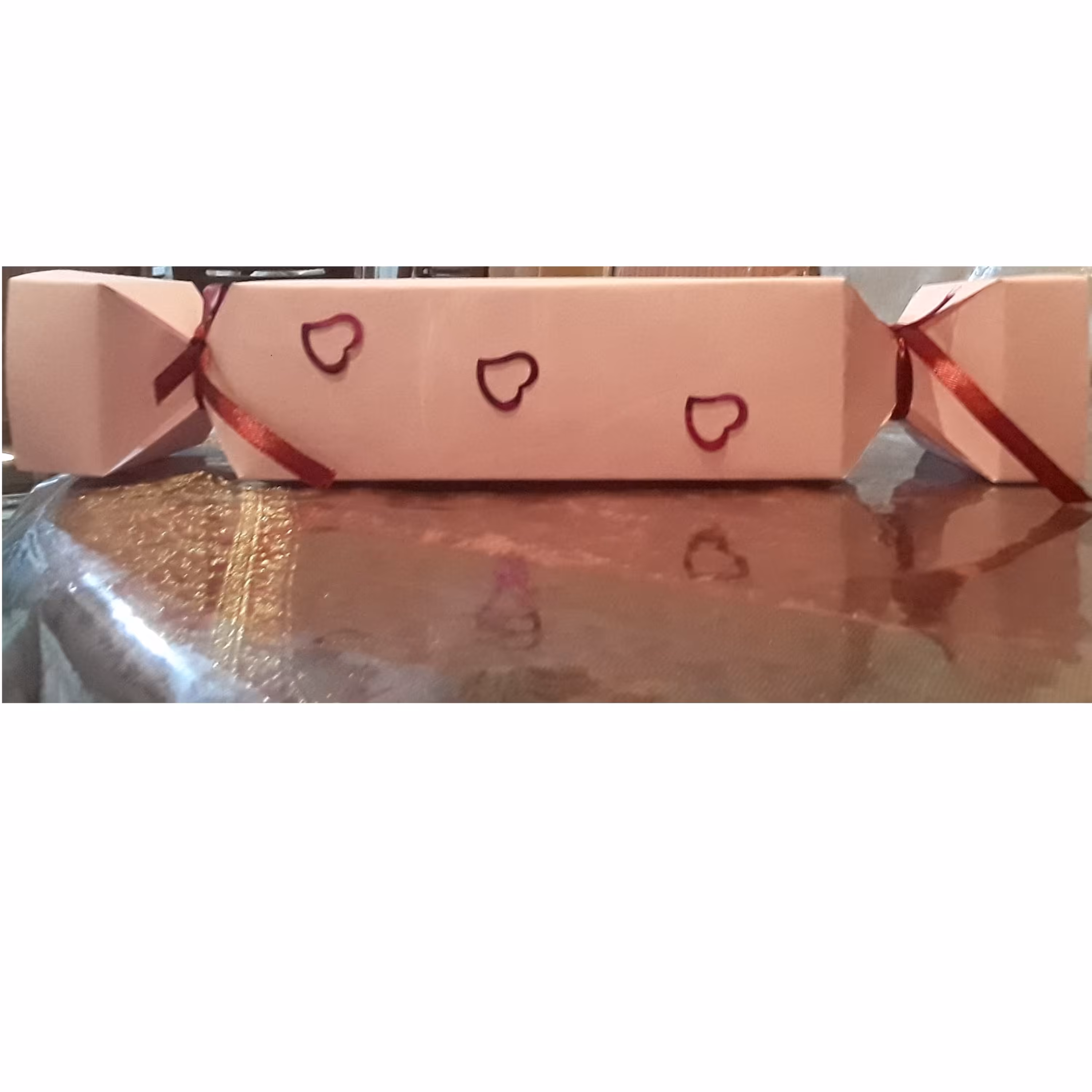 بسته 10 عددی جعبه کادو طرح شکلاتی سایز 2 رنگ صورتی