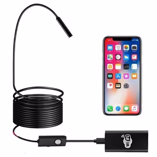 دوربین آندوسکوپی (شیلنگی) وایفای 5 متری سیم سفت