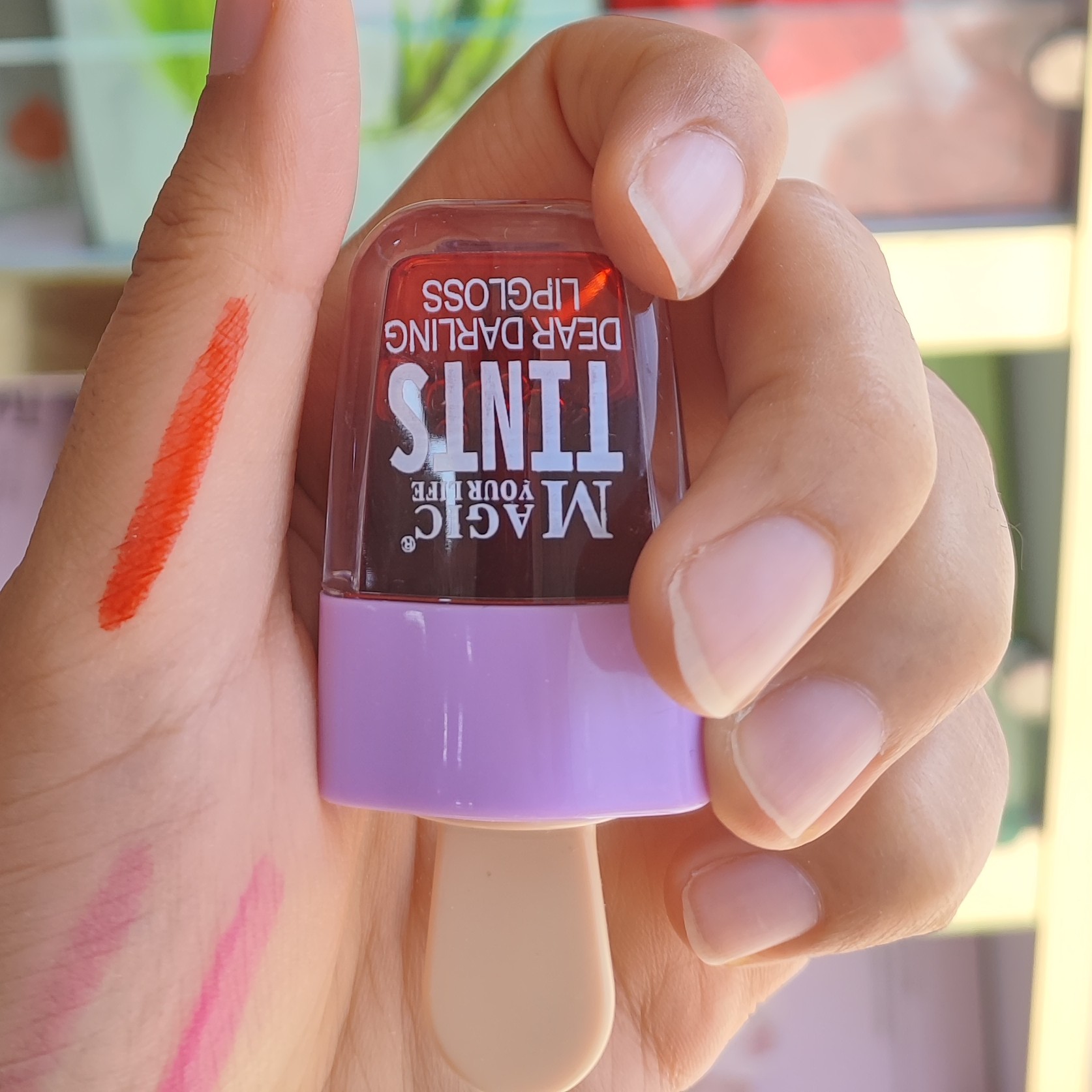 تینت لب بنفش طرح بستنی رنگ قرمز با تناژ نارنجی لیاناشاپ