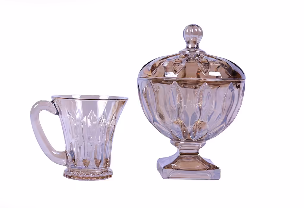 فنجان وقندان کریستال اف ام اف