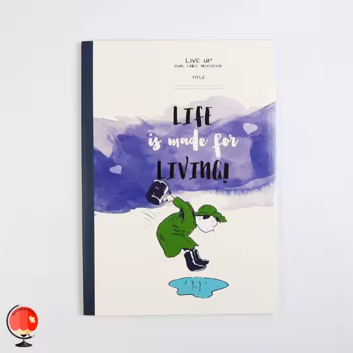 دفتر زبان دو خط 50 برگ پاپکو طرح زندگی