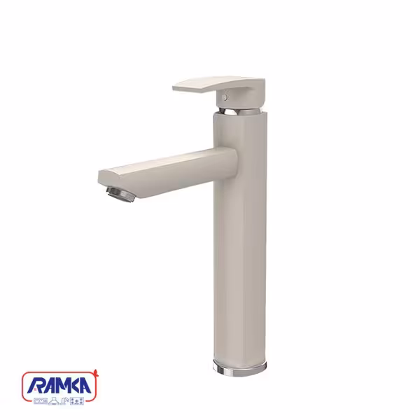 شیر روشویی پایه بلند شودر مدل یونیک پلاس شیری کروم