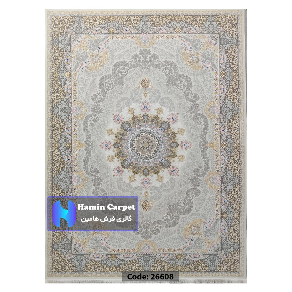 فرش 12 متری 1200 شانه تراکم 3600  نخ اکلریک گل برجسته کد AR26608