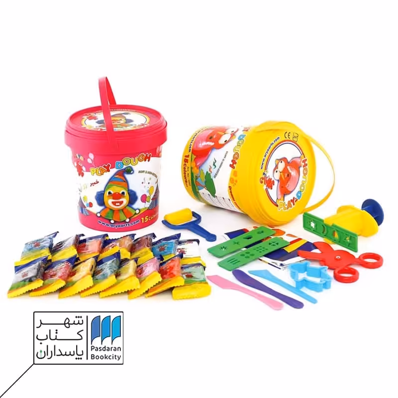 خمیر بازی سطلی 15 رنگ آریا