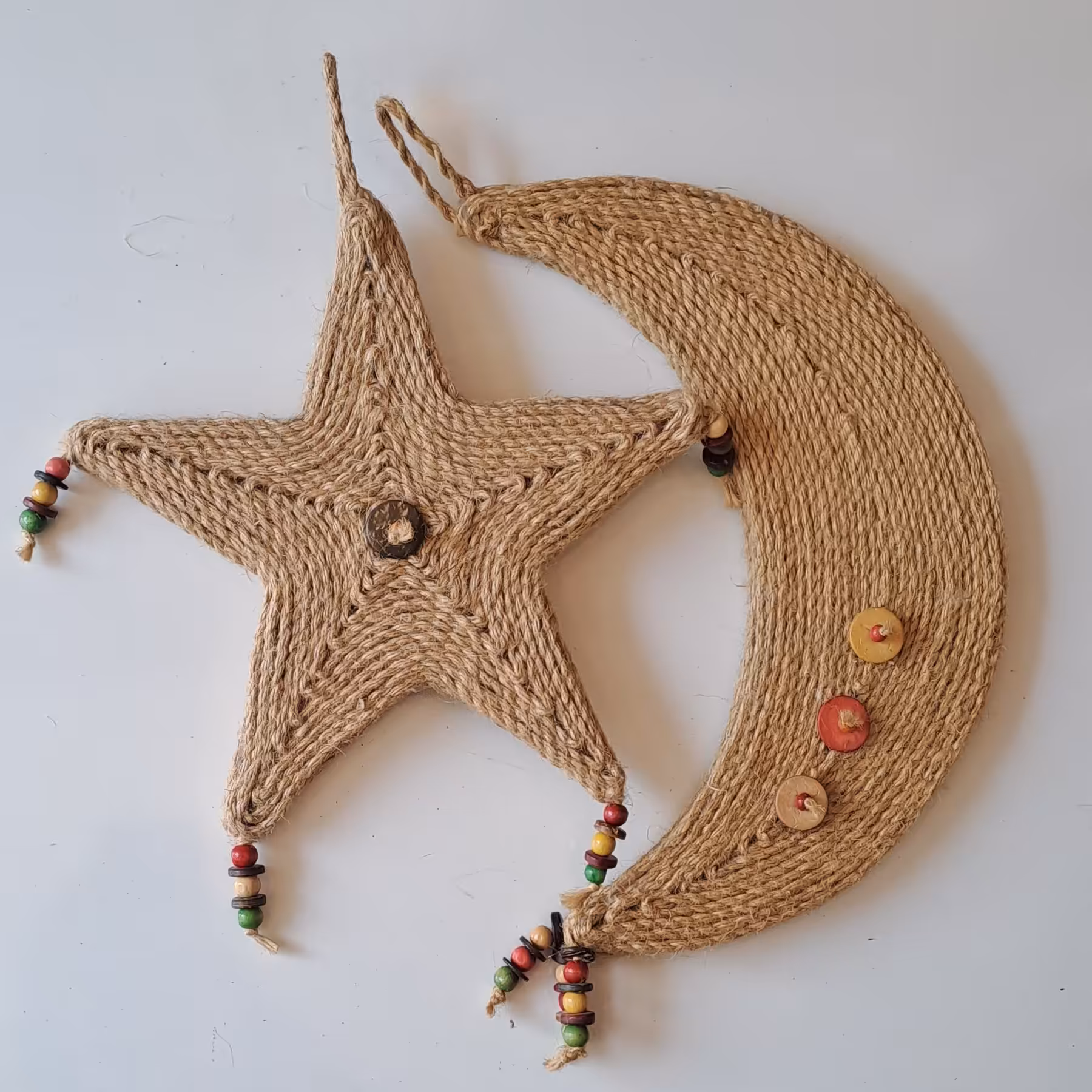 آویز ماه و ستاره کنفی 