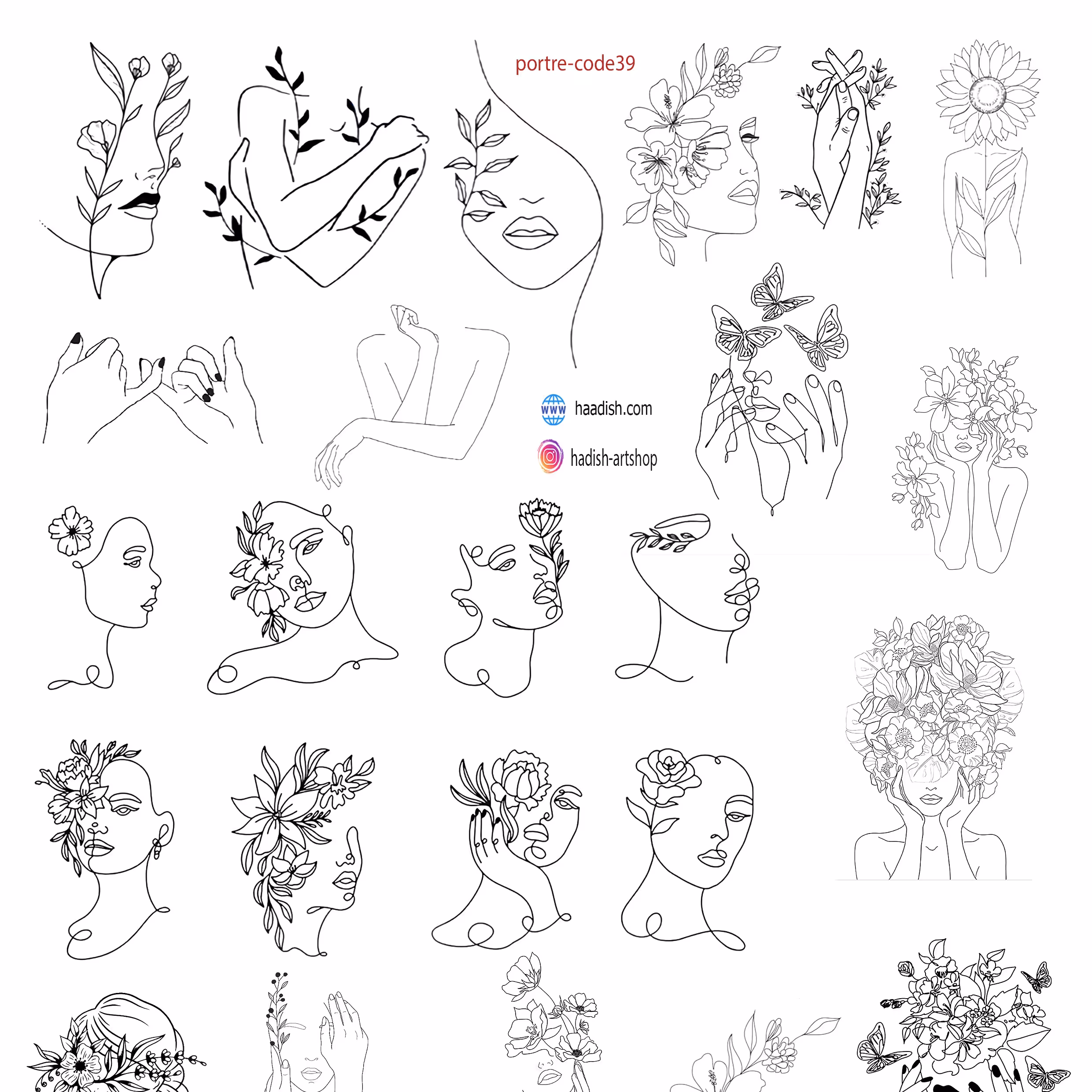 ترنسفر برچسبی شفاف کد 39طرح پرتره سایز a4 مناسب کارهای رزینی سایز اشکال 4 سانتی متری