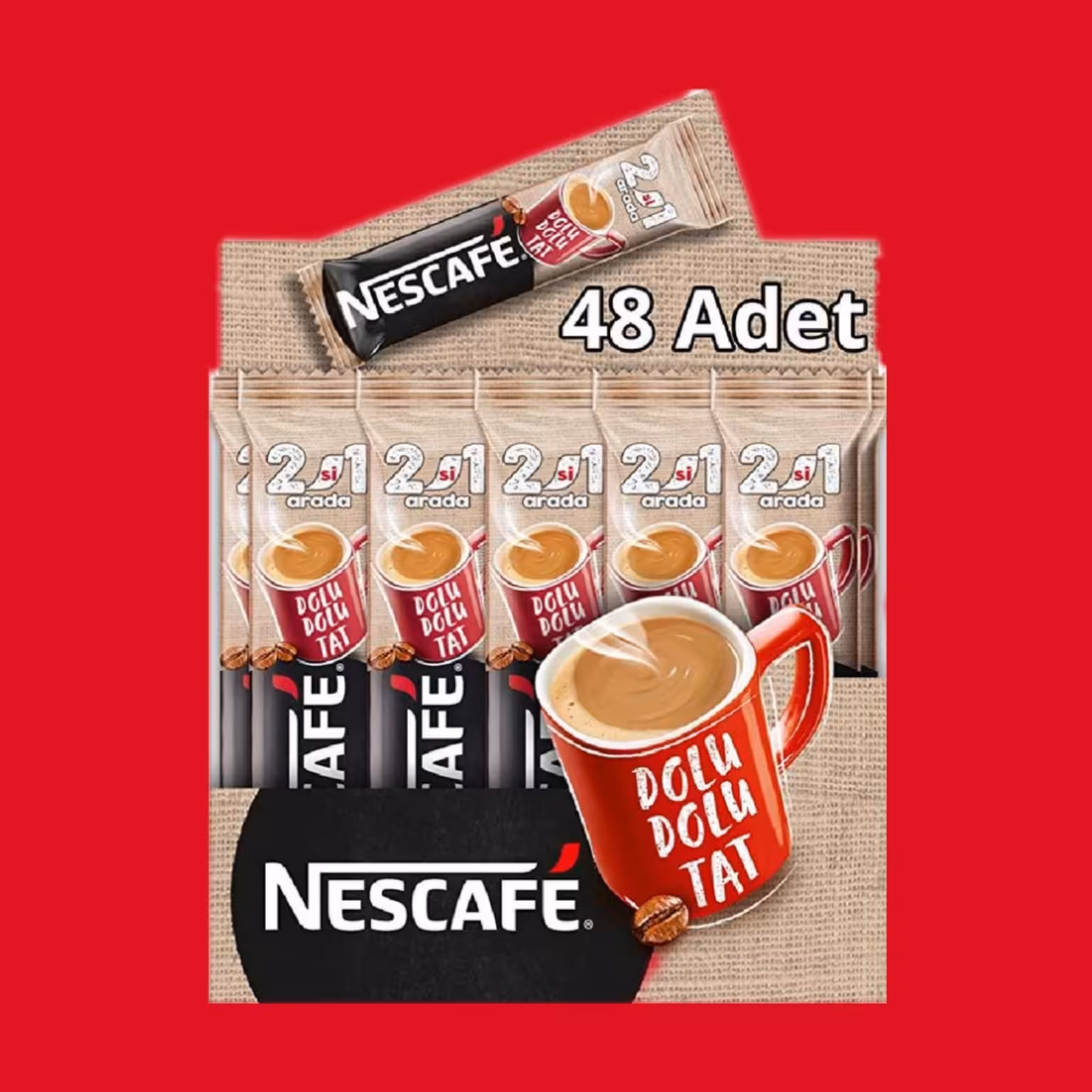 کافی میکس 2در1 نسکافه رژیمی بدون قند 48عددی