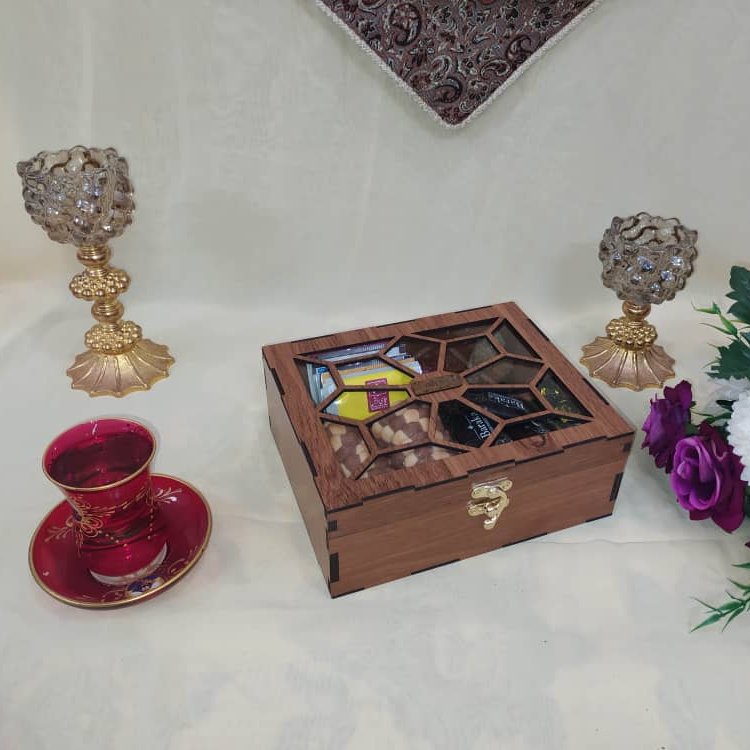 جعبه پذیرایی دمنوش و آجیل کیان مدل سنتی، مناسب برای پذیرایی از مهمان