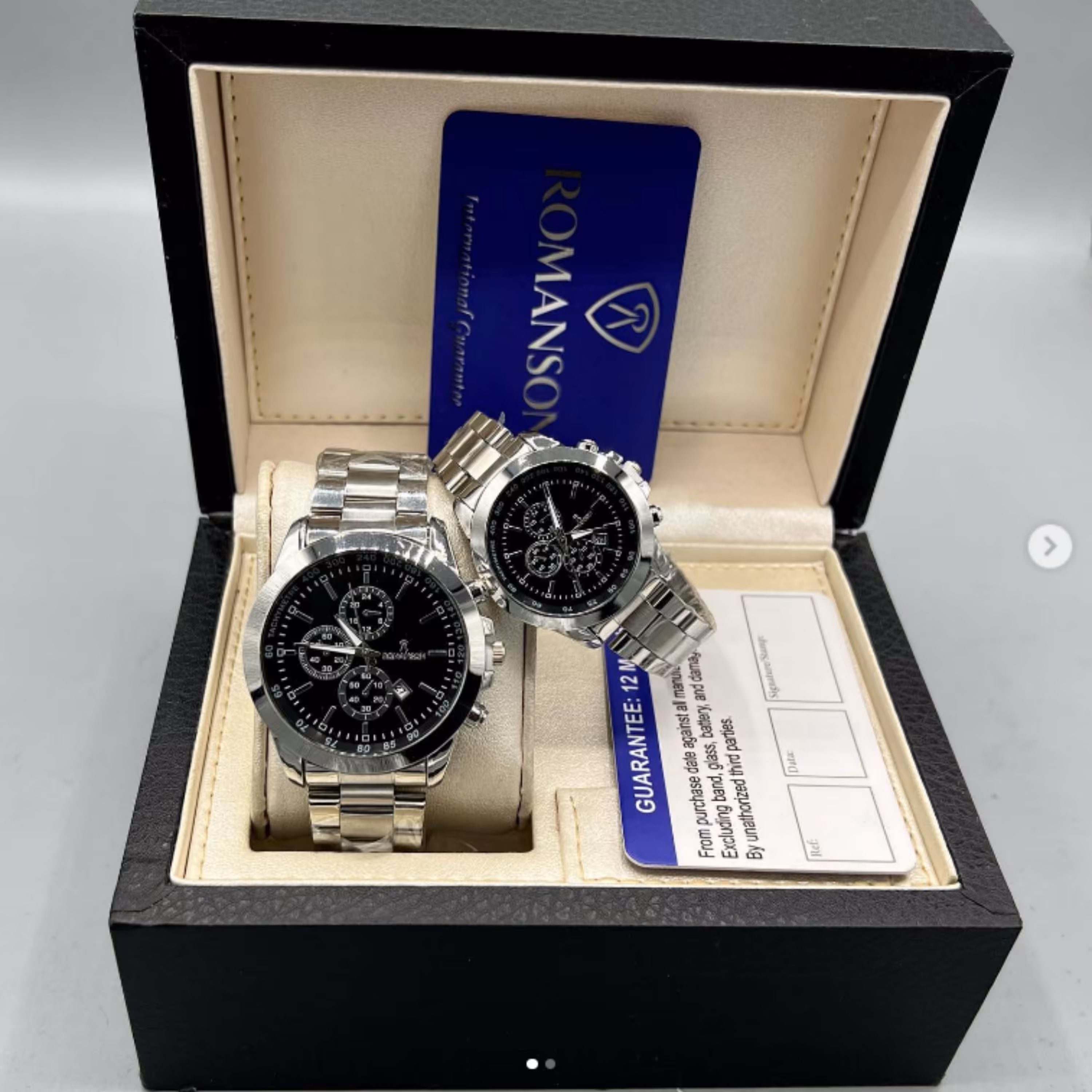 ست ساعت دستبند رومانسون فلزی یکسال گارانتی موتور  