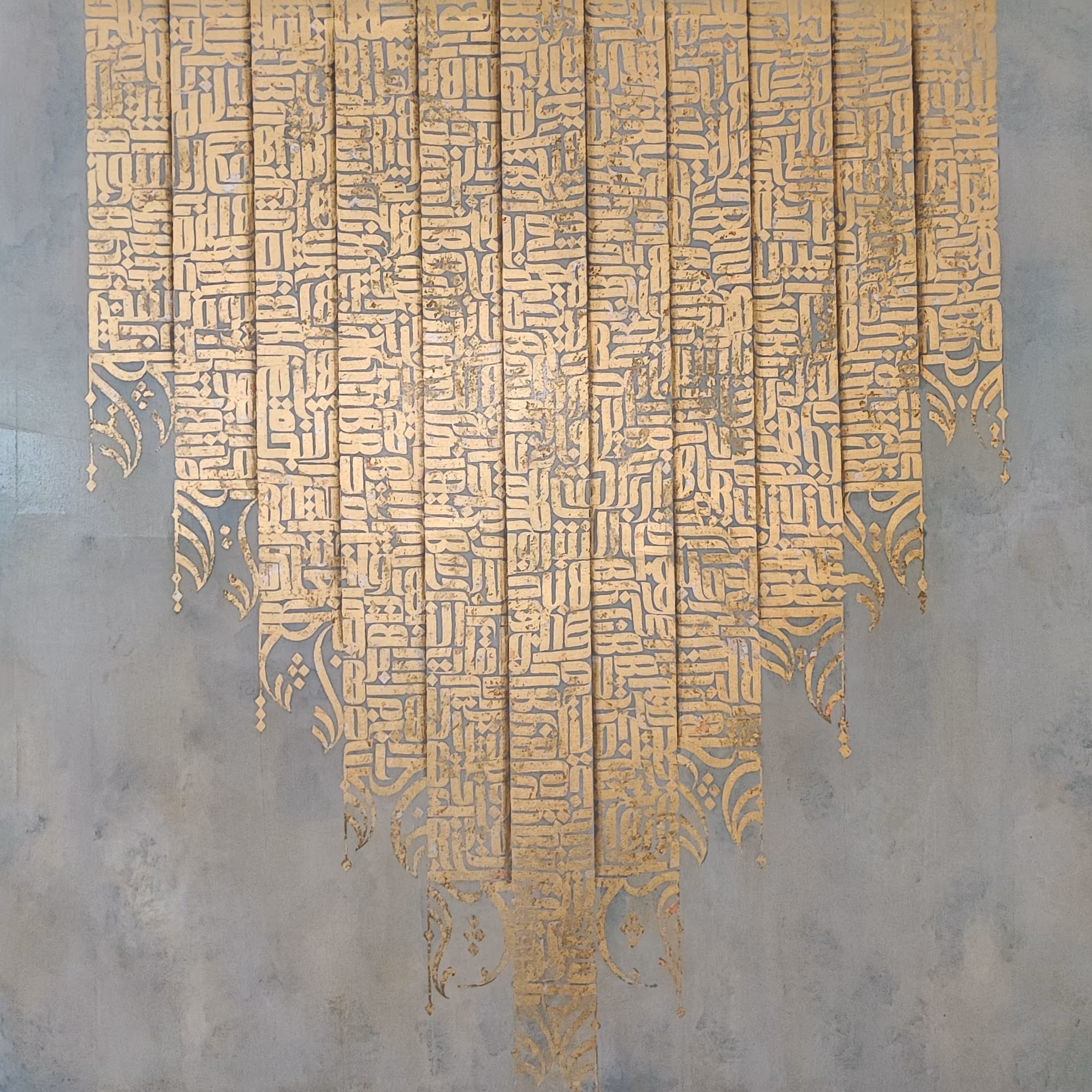 تابلو دکوراتیو ورق طلا نقاشیخط کالیگرافی 150در150