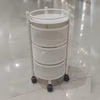 سبد سیب و پیاز سه طبقه جدید رنگ وانیلی 