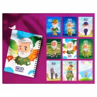 دفتر مشق سیمی 50 برگ طرح فانتزی،طرح عمو قاسم (یک جلد)