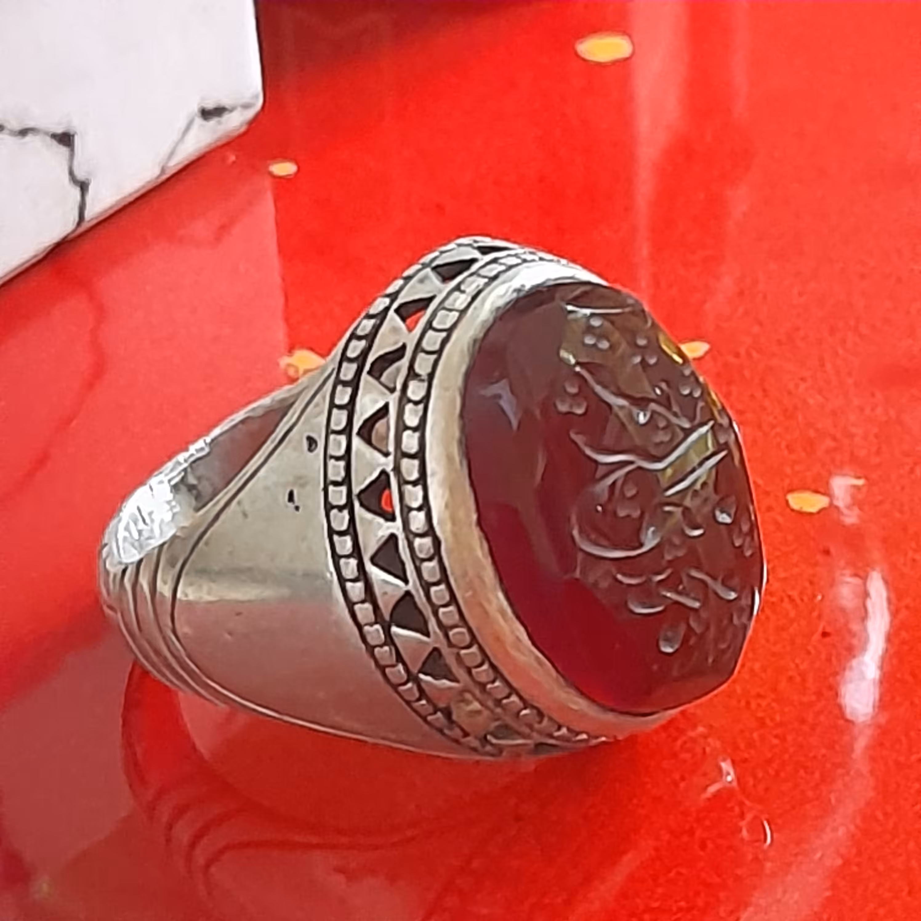  عقیق سرخ منقش به محمدنبی الرحمه