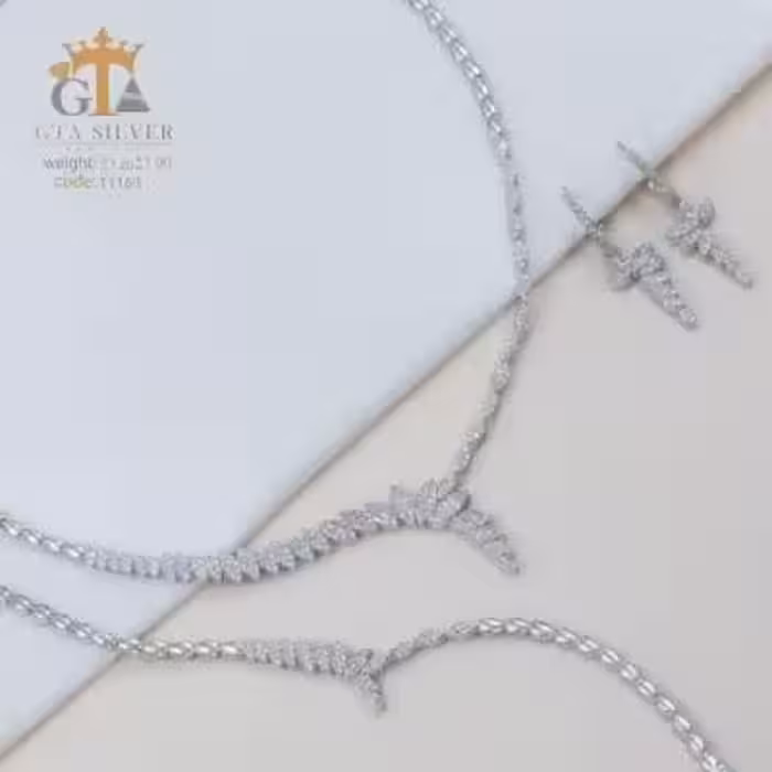 سرویس نقره دخترانه با قیمت مناسب زیبا و شیک عیار 925 کد 11163