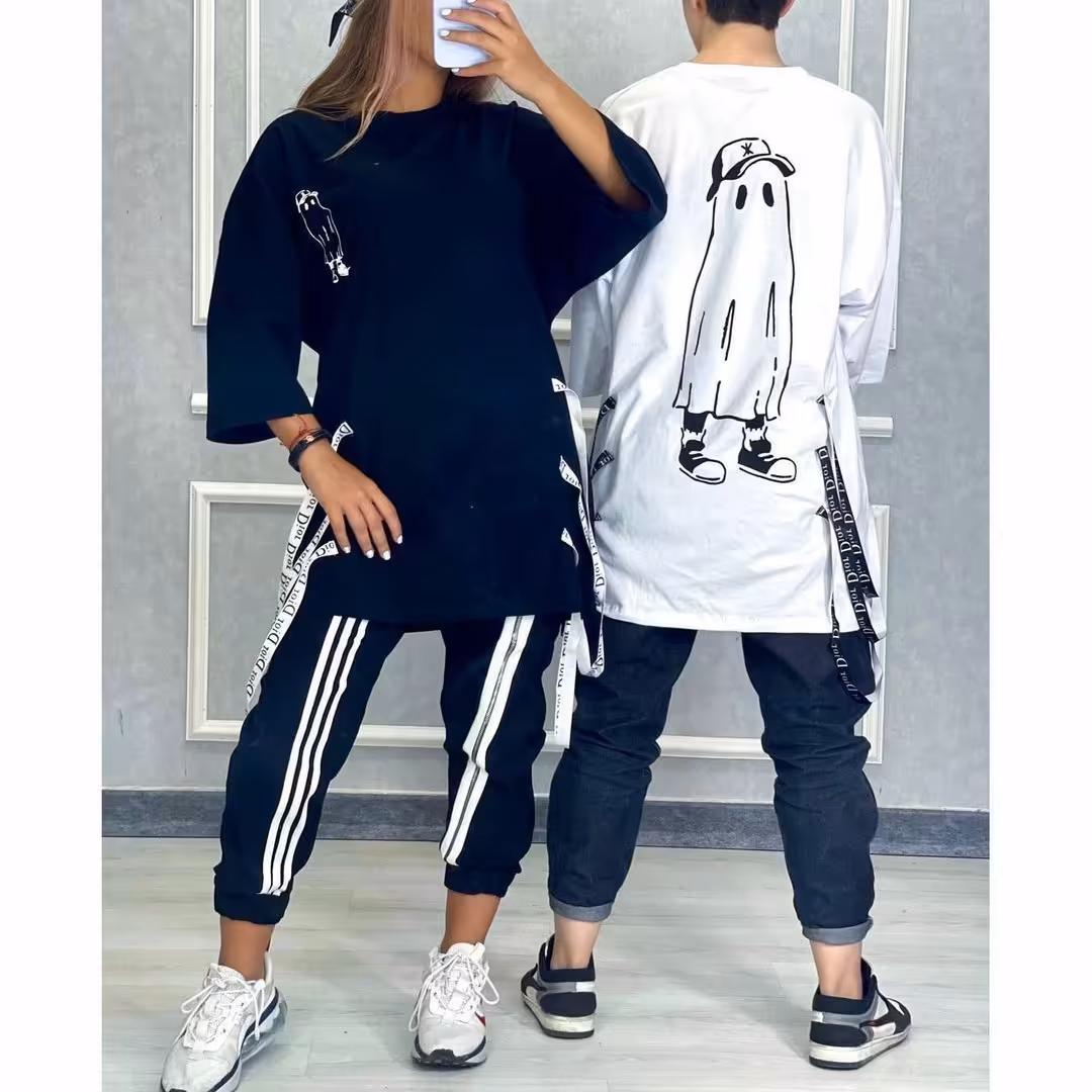 تیشرت لانگ روح (فری سایز 38 تا 50 ) - تیشرت لش - تیشرت لانگ - تیشرت دخترانه- تیشرت روح - تیشرت اسپورت 