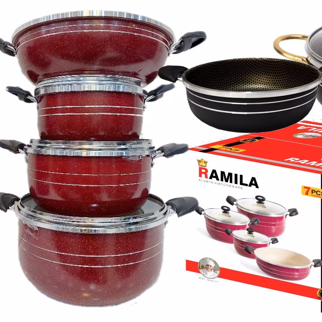 سرویس قابلمه زنبوری زرشکی - تولیدی قابلمه زنبوری در ایران -    aluminium  cookware factory made in iran 