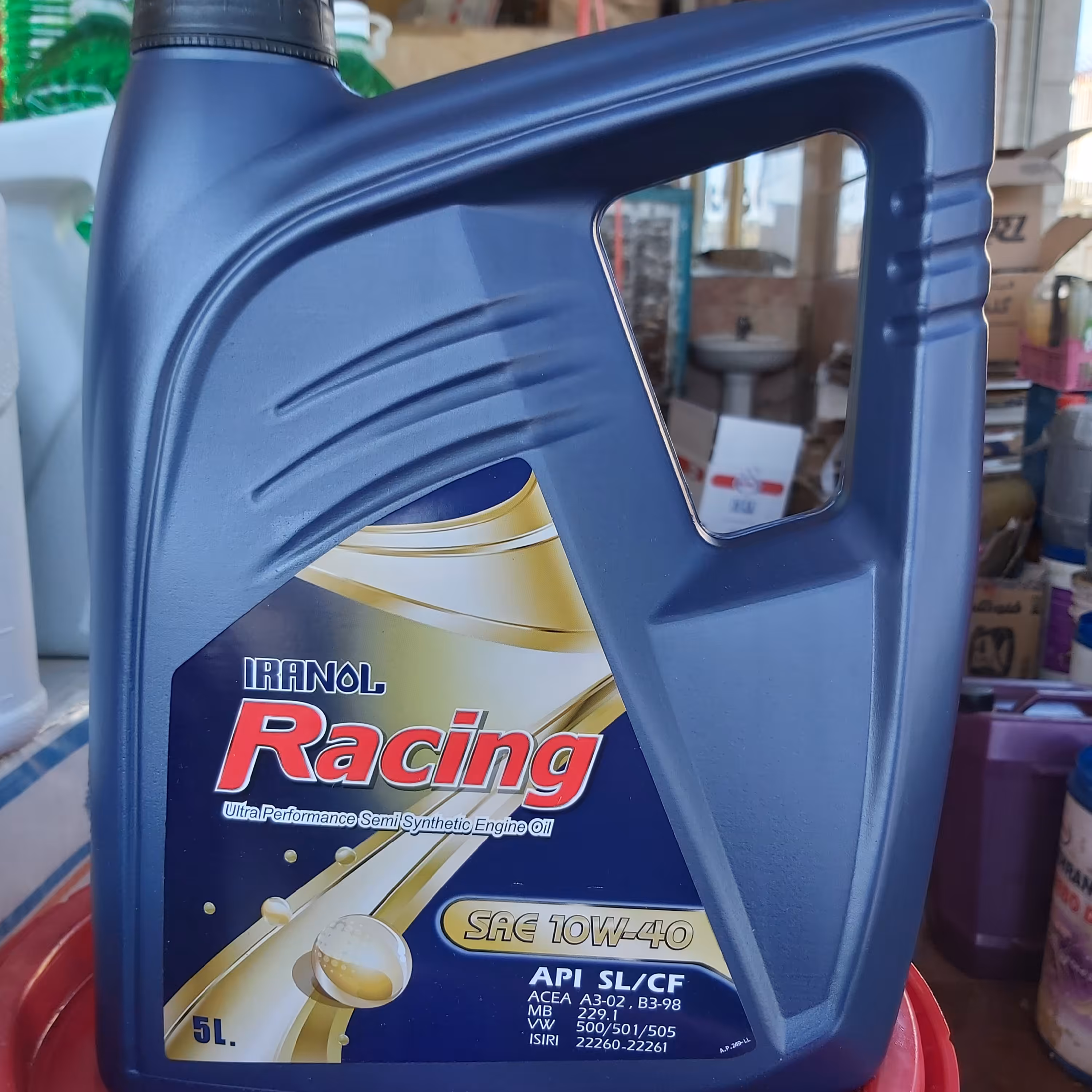روغن موتور 5 لیتری ایرانول ریسینگ 10w40 sl (تضمین اصالت)