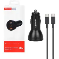 شارژر فندکی 78 وات سه پورت ترانیو مدل C25