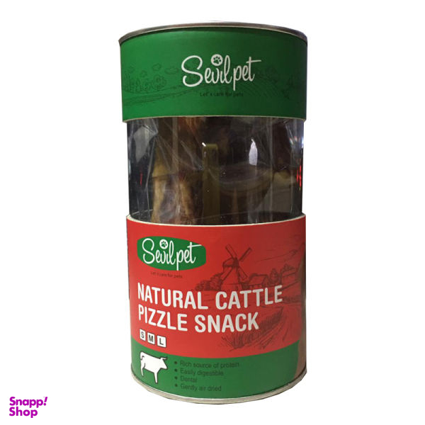 تشویقی سگ سویل پت (Sevil Pet) مدل Natural Cattle Pizzle Snack وزن 150 گرم