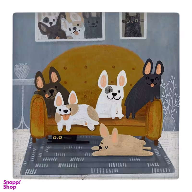 زیر لیوانی طرح سگ ها روی کاناپه کد 4806332_3590