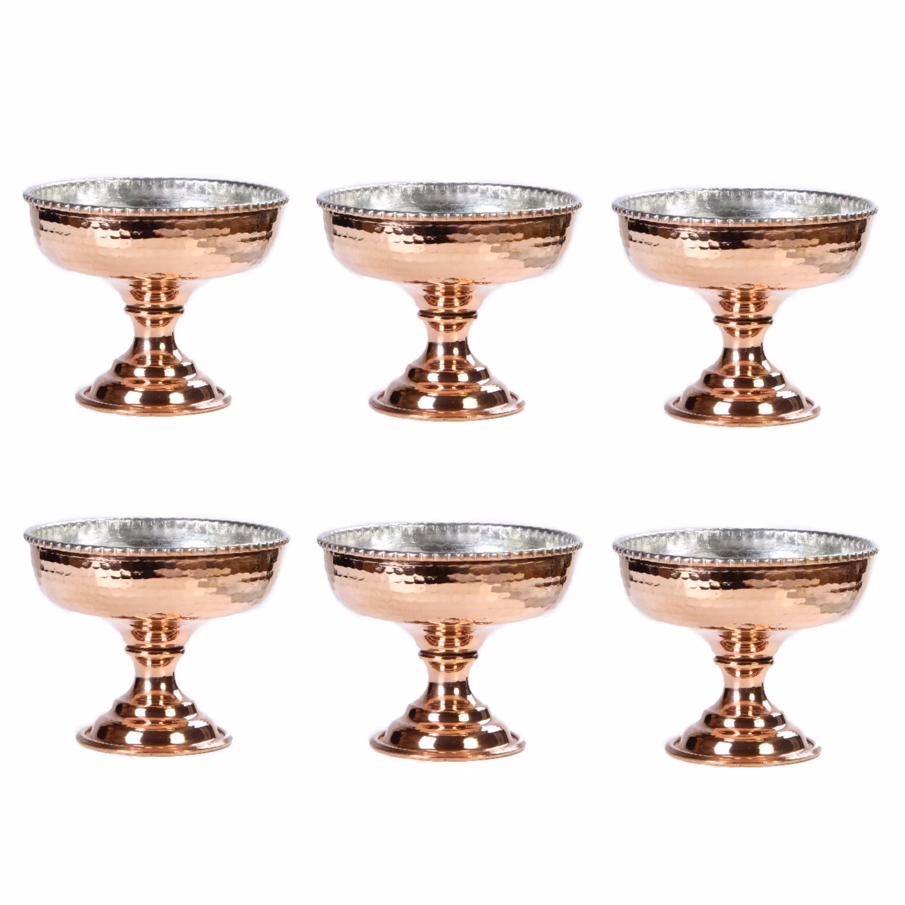 بستنی خوری مسی  چکشی مدل پایه دار کد ZH24