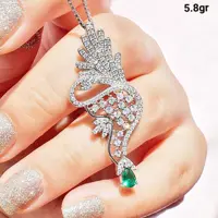 پلاک جواهری نقره925 روکش اب طلا مشابه طلا