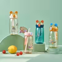قمقه طرح گوش دار کودک ، 500 میل ، دارای بند سیلیکونی ، دارای آسان نوش ، فروشگاه یکتا