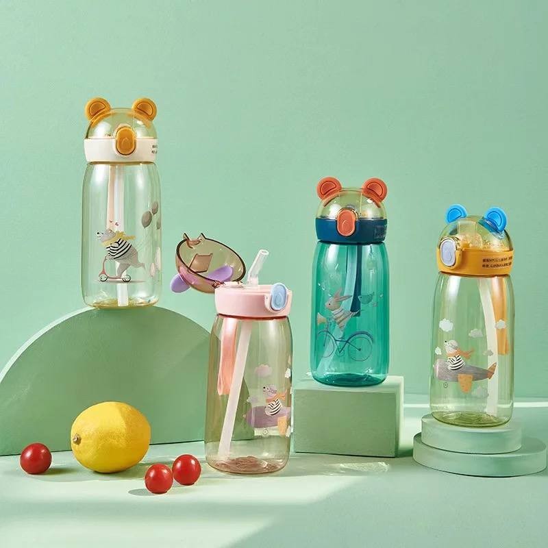 قمقه طرح گوش دار کودک ، 500 میل ، دارای بند سیلیکونی ، دارای آسان نوش ، فروشگاه یکتا