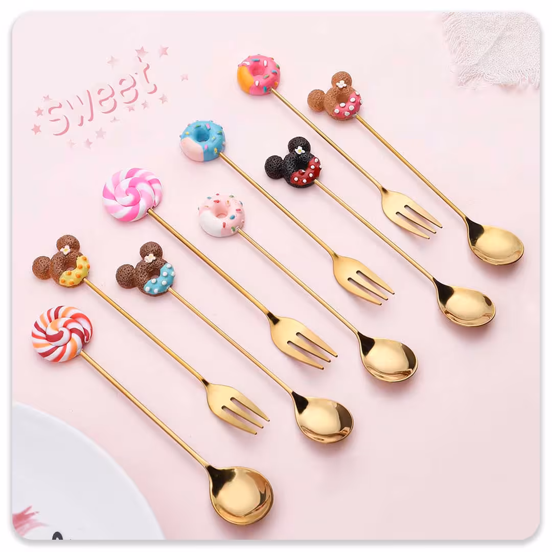 قاشق و چنگال دسر خوری میکی