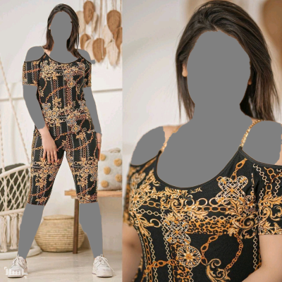 تیشرت شلوارک سرشانه زنجیری