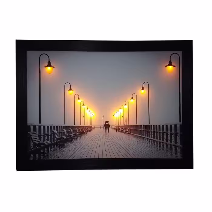تابلو شب خواب نوری بک لایت سه بعدی پیاده روی عاشقانه اسکله