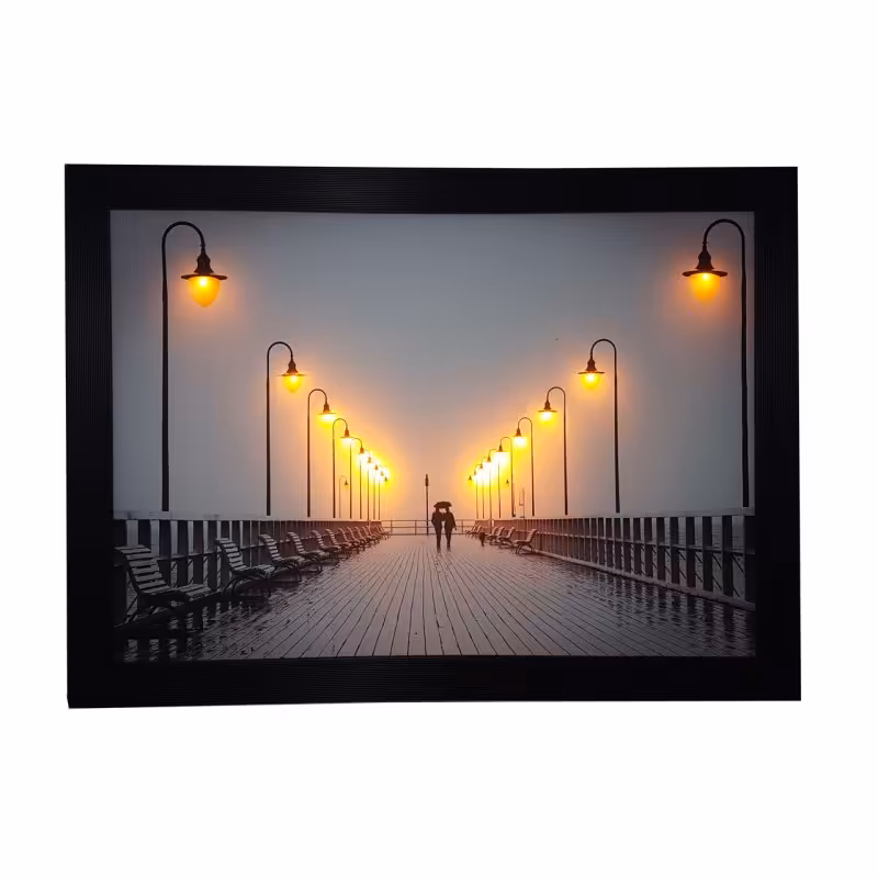 تابلو شب خواب نوری بک لایت سه بعدی پیاده روی عاشقانه اسکله