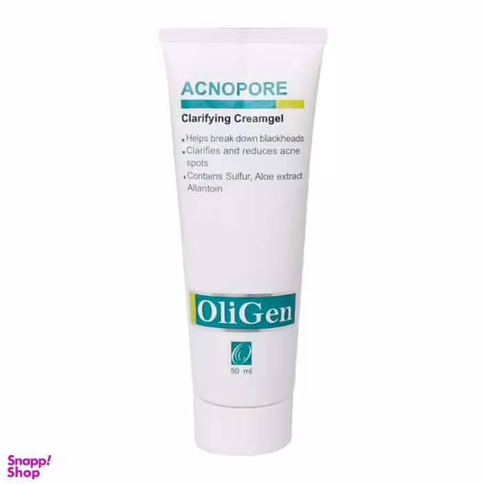 ژل کرم شفاف کننده پوست الی ژن (OliGen) مدل آکنوپور حجم 50 میلی لیتر