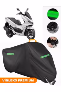 چادر موتورسیکلت مشکی VINLEX HONDA PCX150 با کیفیت لوکس برزنت موتور سیکلت سازگار قفل MotoEn